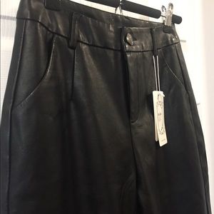Faux Leather Capri Pants